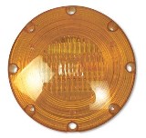 7" Warning Light Amber, 2 Wire Stainless Steel