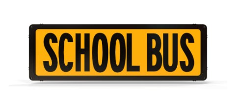 Illuminated Reflective School Bus Sign - Blue Bird All American
