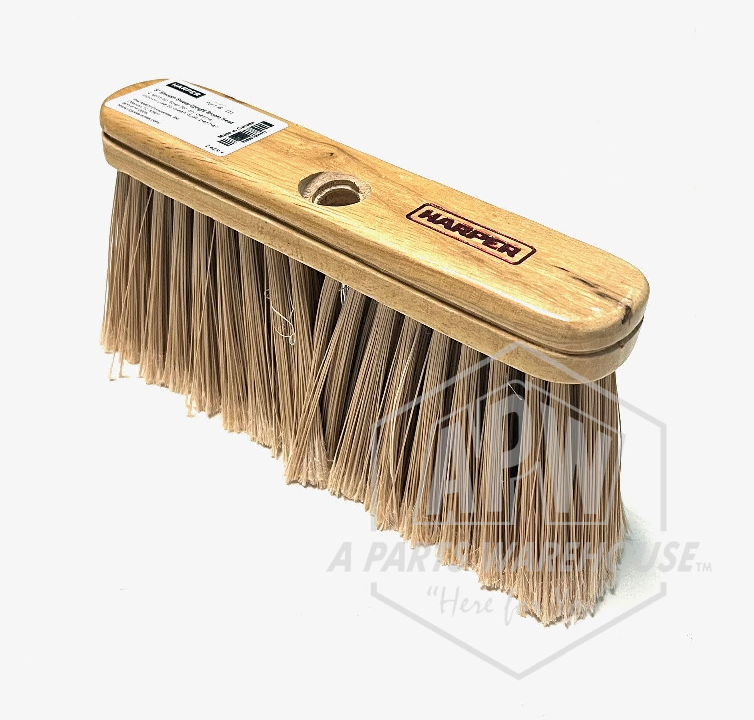 9" Hardwood Push Broom - Fine Bristle