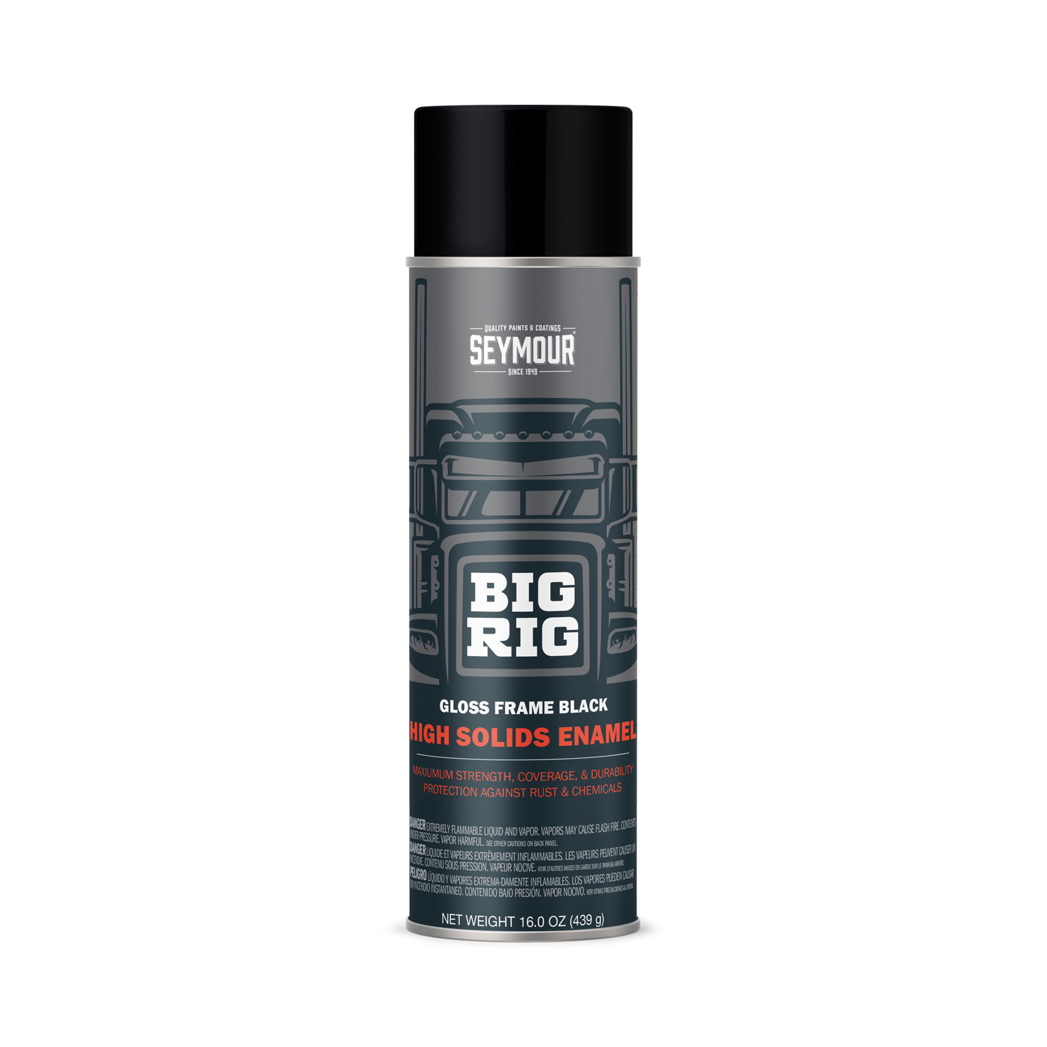 Seymour Big Rig Heavy Duty High Solids Aerosol Paint - Gloss Black