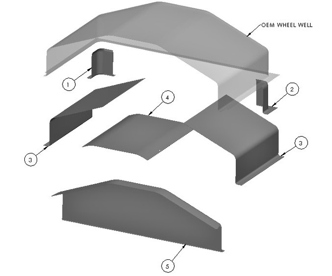 Wheel Well Repair, Thomas C2, 6 Piece Kit